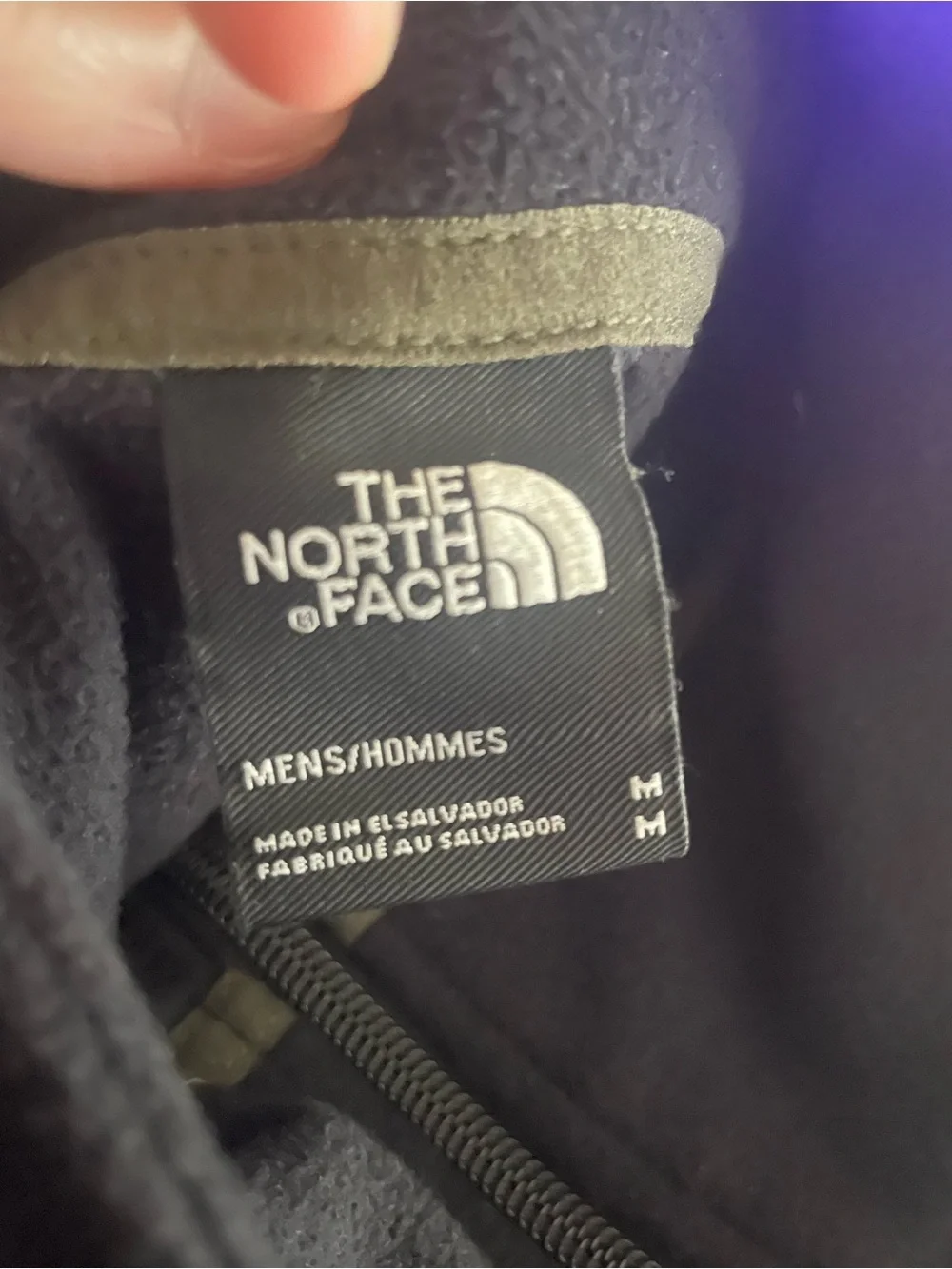 The North Face Black and Olive Two-Tone Full-Zip Fleece Jacket